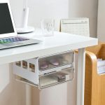 submatches Under Desk Drawer Organizer Slide Out, Hidden Self- adhesive Under Desk Storage Drawer with 2 Layers, Add a Drawer Under Table Storage Pencil Drawer for Office/Classroom/Home, White - Image 6